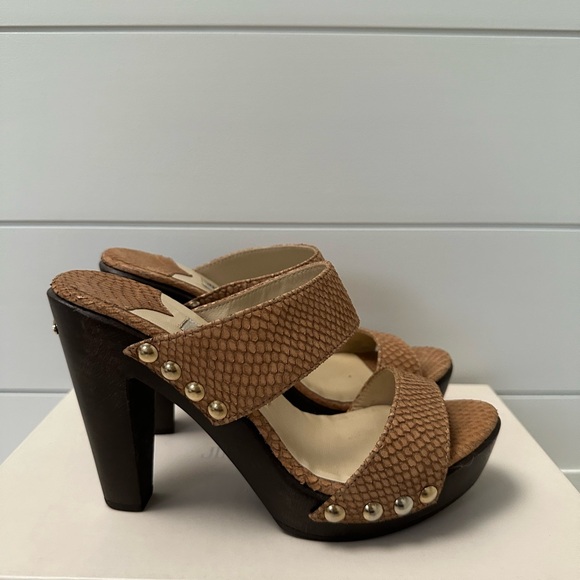 Jimmy Choo Ulrika Nude Studded Platform Sandal Heel - Picture 3 of 5